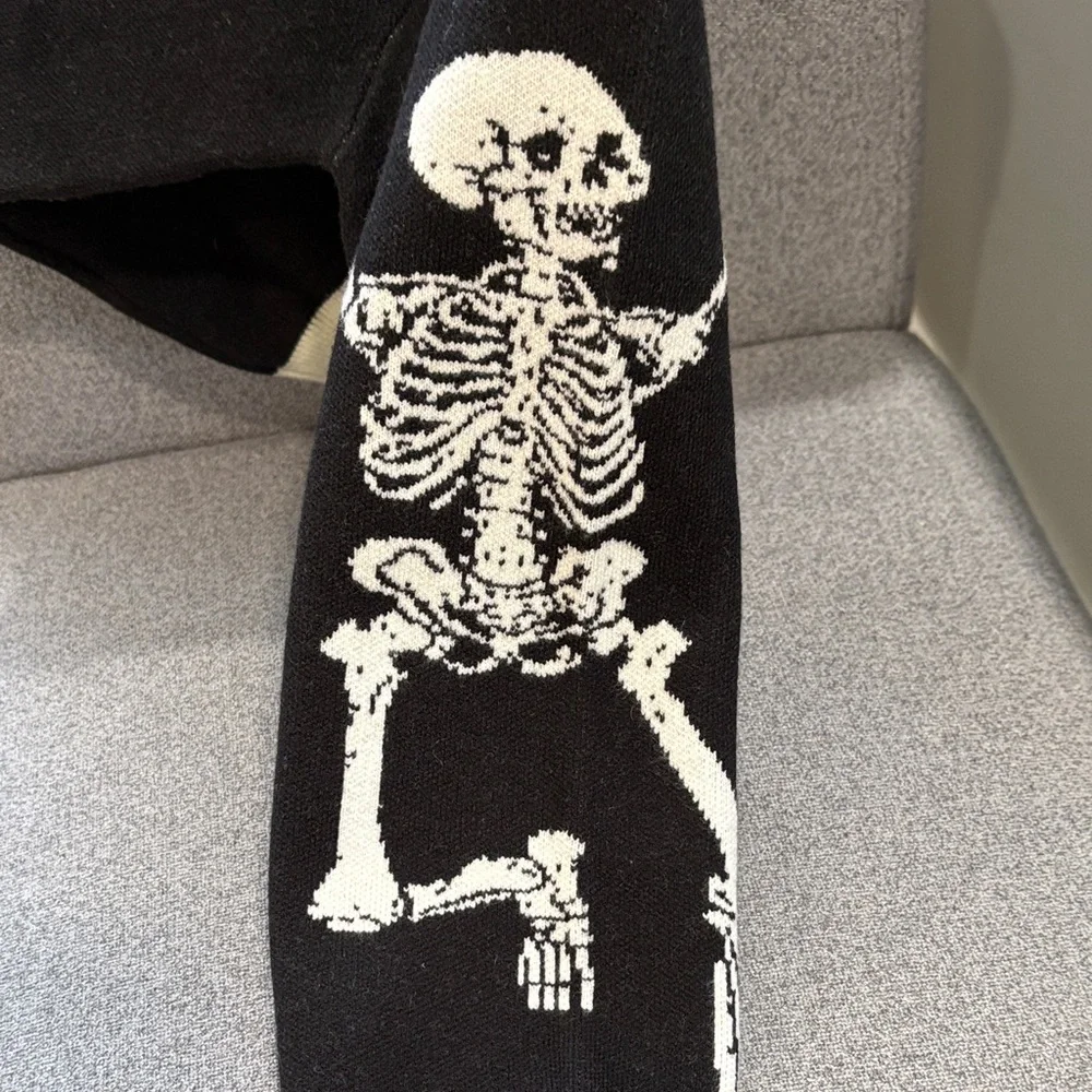 Grateful Dead Black and Cream Skeleton Sweater Section 119 Small (XS) - Picture 3 of 4